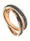 Verorama Ring with Zircon made of Steel Gold Plated