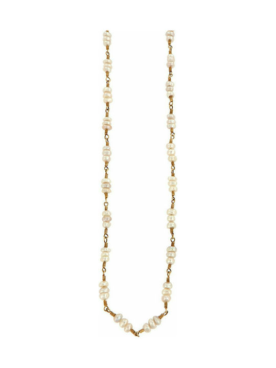 Mertzios.gr Necklace from Gold 14K with Pearls