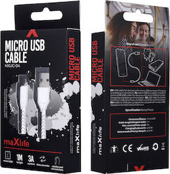 Maxlife MXU-04 Braided USB 2.0 σε micro USB 1m Λευκό