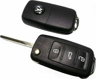 Foldable Car Key Shell with Blade with 3 Buttons for VW / Seat / Skoda για Group Vag