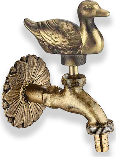 Eurovalves Decorative Faucet Garden Brass with Duck 12.5x16cm 12.5cmx16cm