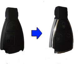 Car Key Shell with 3 Buttons for Mercedes Benz Μετατροπής σε Nickel