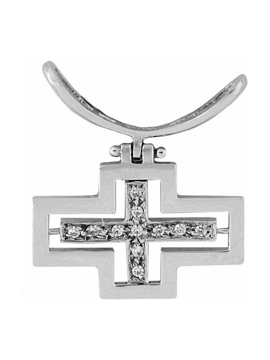 Mertzios.gr White Gold Cross 14K