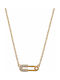 Mertzios.gr Necklace from Gold Plated Silver with Zircon