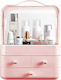 Kosmetik Organizer mit 3 Schubladen Rosa