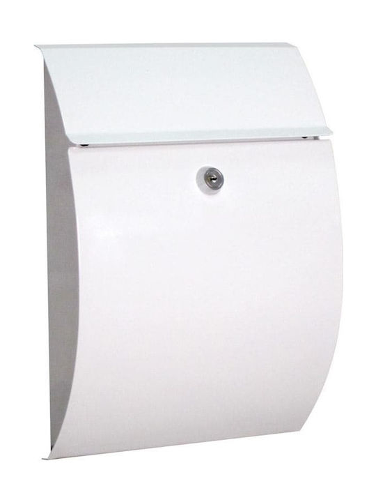 Γραμματοκιβώτιο Εξωτερικού Χώρου Μεταλλικό σε Λευκό Χρώμα 21.5x7x30cm