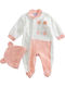 Funky Baby Bodysuit Set Long-Sleeved Velvet with Accessories Pink