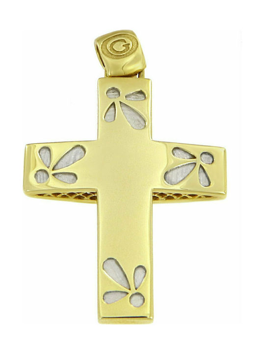 Mertzios.gr Gold Kreuz 14K Beidseitig