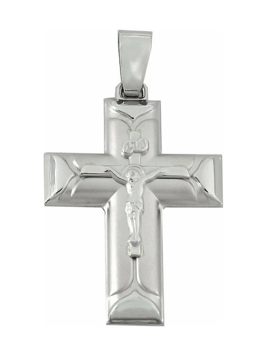 Mertzios.gr White Gold Cross 14K with the Crucified