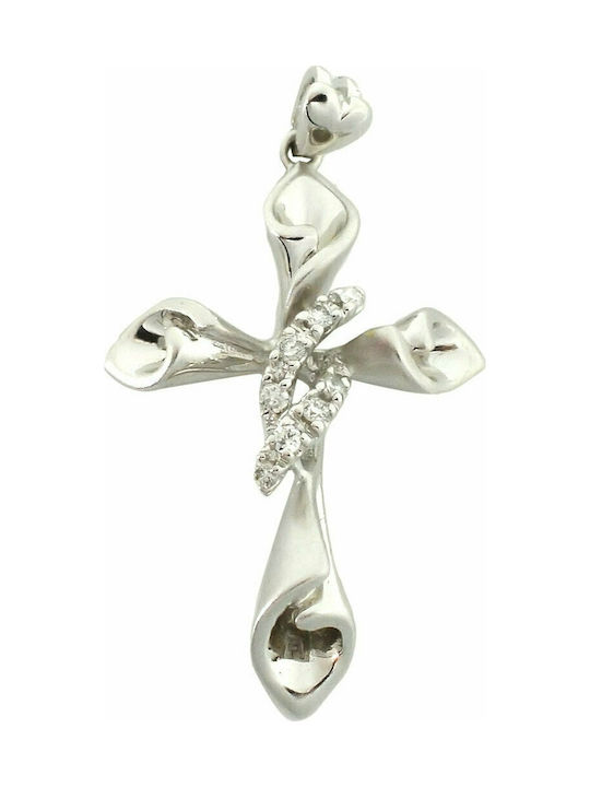 Mertzios.gr White Gold Cross 18K