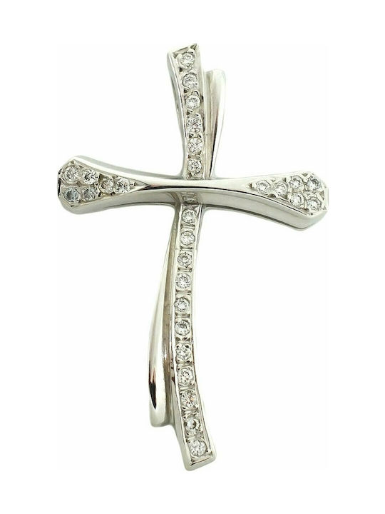 Mertzios.gr White Gold Cross 18K