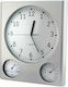 Ρολόι Τοίχου Θερμόμετρο και Υγρόμετρο Αθόρυβο Μεταλλικό 30cm