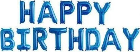 Set of 13 Balloons Foil Blue Birthday-Celebration Letters 40cm