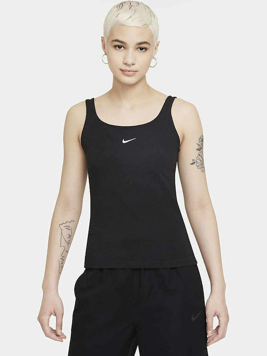 Nike Sportswear Essential Αμάνικη Γυναικεία Αθλητική Μπλούζα Μαύρη