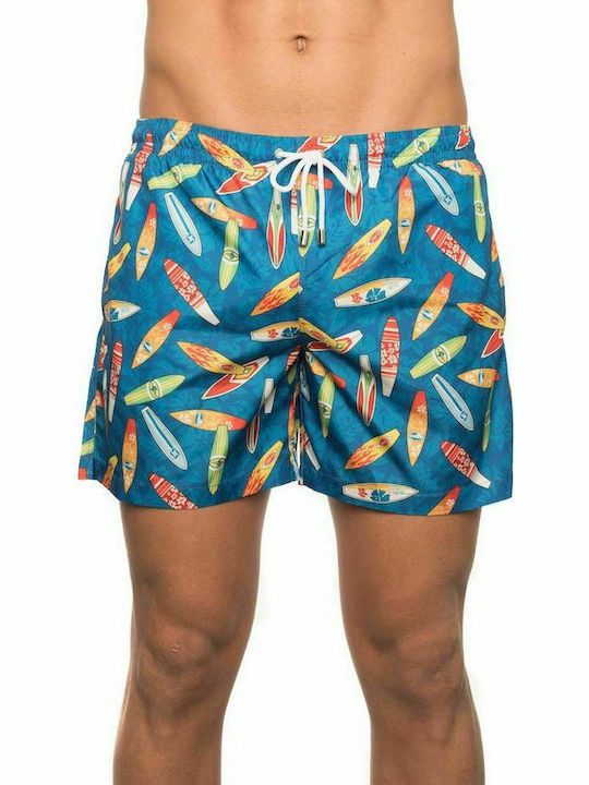 Khos Surf Men's Swimwear Shorts Multicolour with Patterns