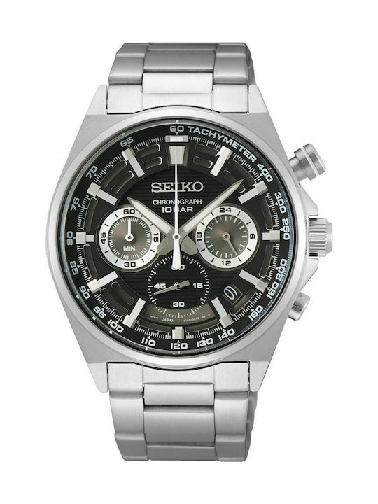Seiko Conceptual Мъжки Часовник 41mm Хронограф На Батерия със Сребърна Метална Гривна