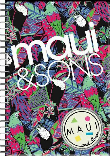 Maui & Sons Spirale Schulheft Geregelt B5 70 Papiereinlagen 2 Schulfachhefte Tucan Mehrfarbig