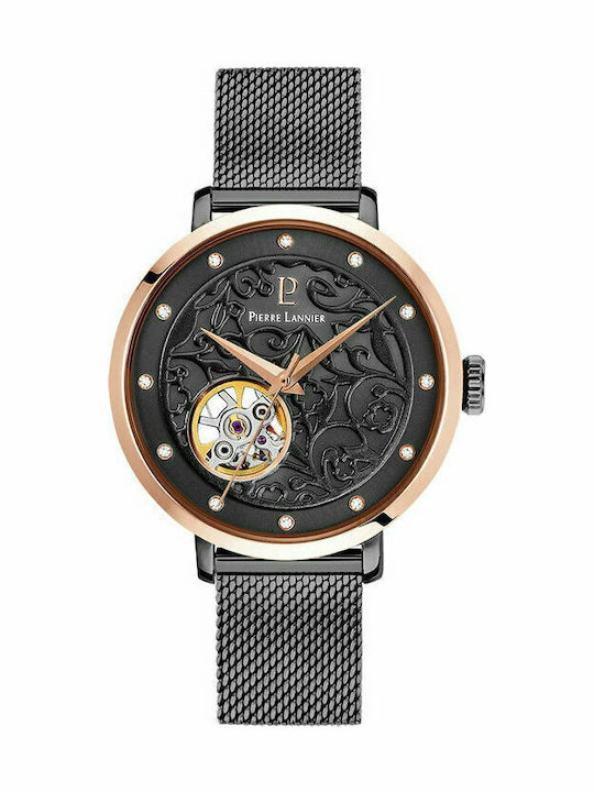 Pierre Lannier Women's Watch Automatic with Black Metal Bracelet