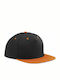 Beechfield B610C Snapback Cap Black/Orange