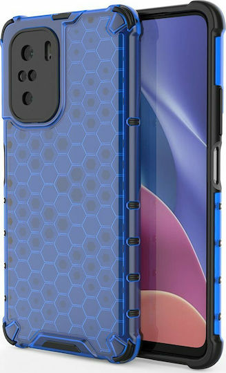 Hurtel Honeycomb Back Cover Plastic Blue (Poco F3 / Mi 11i)