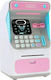 Mini Atm Money Bank Kinder Spardose Plastik Pink 16x14x26.5cm