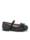 Kids Ballerinas with Hoop & Loop Closure Black