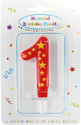 Birthday Candle Number "1" in Red Color 89164