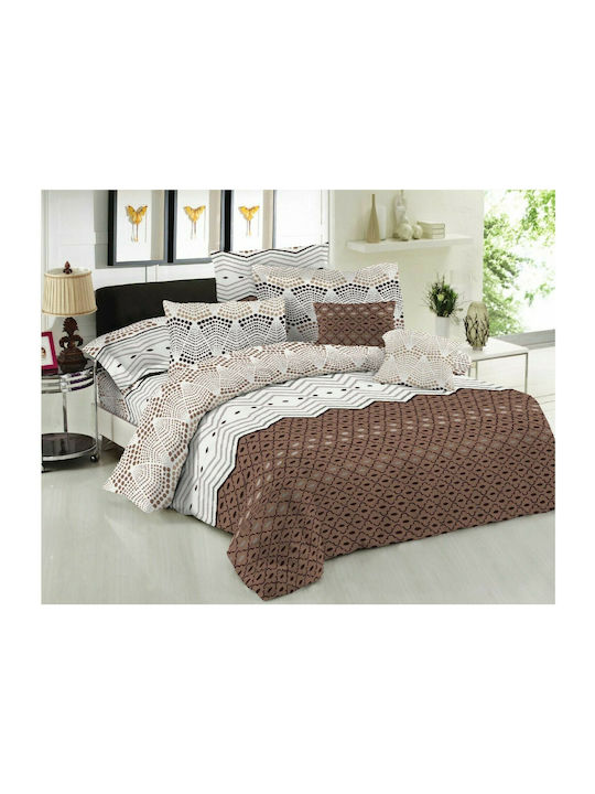 Le Blanc Sheet Sets Single with Elastic 100x200+20cm. Ekinox Brown 3pcs