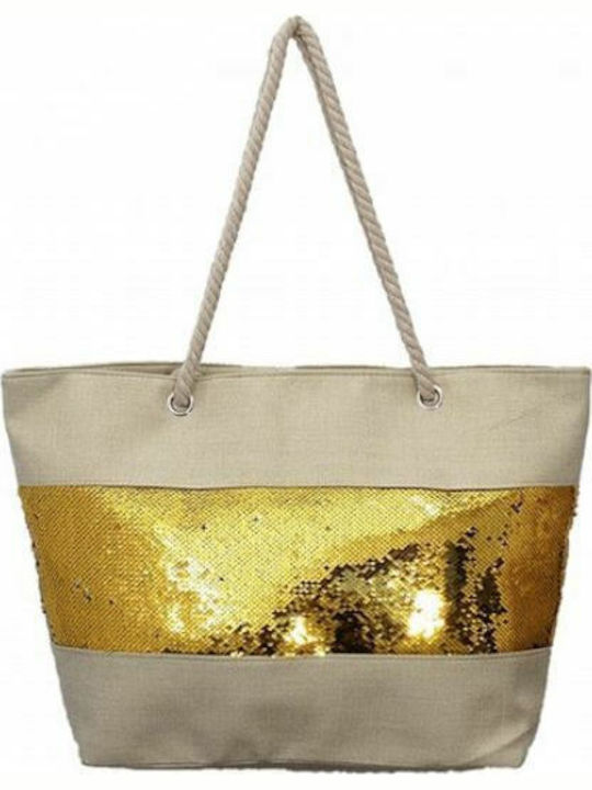 InterCreta Fabric Beach Bag Gold