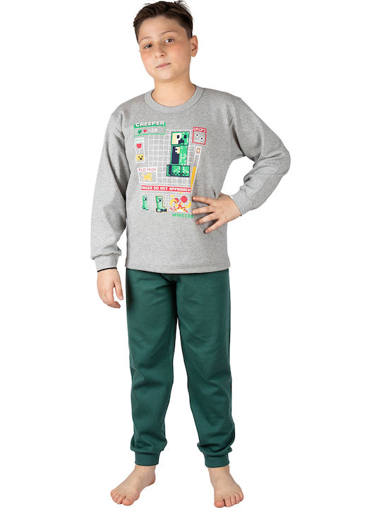 Nina Club Pijamale Copii Iarna Gri Minecraft