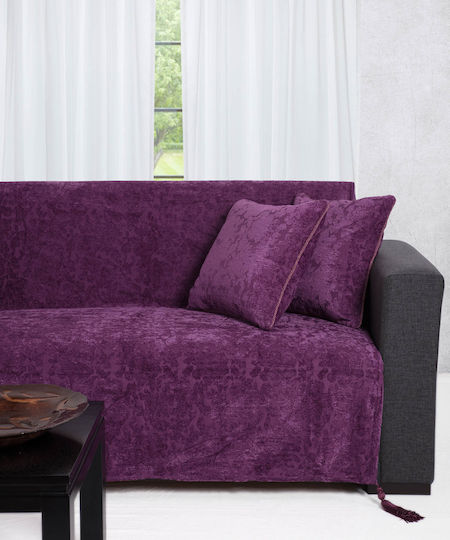 Silk Fashion 7098 Ριχτάρι Τετραθέσιου Καναπέ Chenille 180x320εκ. Μωβ 6978000002932