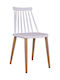 Vanessa Kitchen Polypropylene Chair White / Brown 43x46.5x82cm HM8052.01