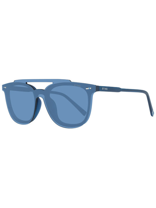 Sting Men's Sunglasses with Black Plastic Frame and Blue Lens SST089 0U43