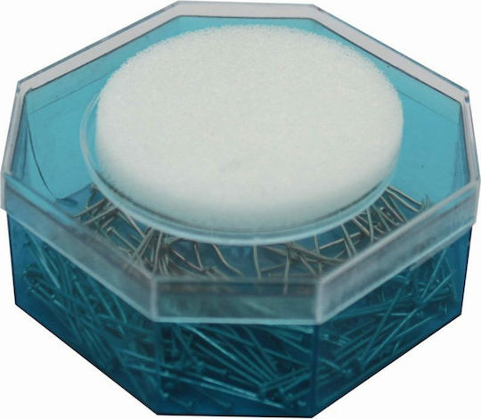 Officenet Safety Pins Stainless Steel 200 Pieces Plastic Box with Sponge 200pcs