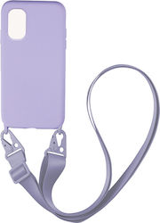 Sonique Carryhang Liquid Strap Umschlag Rückseite Silikon 0.5mm Flieder (Redmi Note 10 5G / Poco M3 Pro)