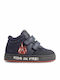 Παιδικά Sneakers High Ανατομικά με Σκρατς Navy Μπλε