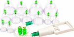 GlobalExpress Θεραπευτική Συσκευή με Βεντούζες Σιλικόνης κατά της Κυτταρίτιδας και των Ρυτίδων 18τμχ