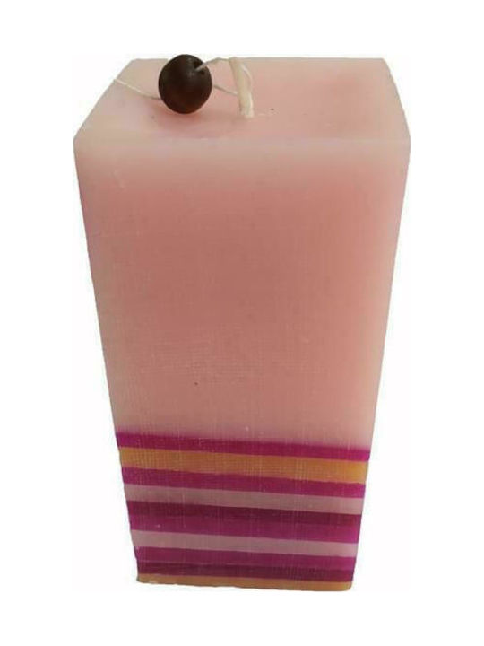 Inart Decorative Candle Pink 6.5x13cm