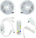 Eurolamp LED Strip Power Supply 12V RGB Length 2x5m and 18 LEDs per Meter Set with Remote Control and Power Supply SMD5050