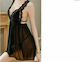 Set Sexy Baby Dolls with Lace and Transparency Black