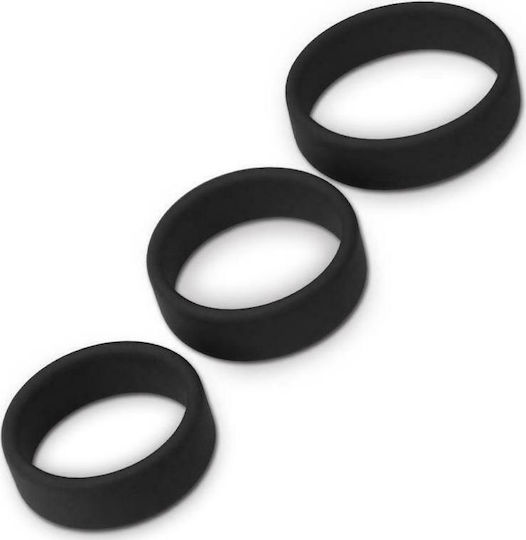 Lovetoy Power Plus Soft Silicone Pro Ring Set Cock Rings Cock Silicon Black 3buc