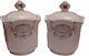 Karvounis Set 2 Pieces Sugar Coffee Jars with Ceramic Lid White