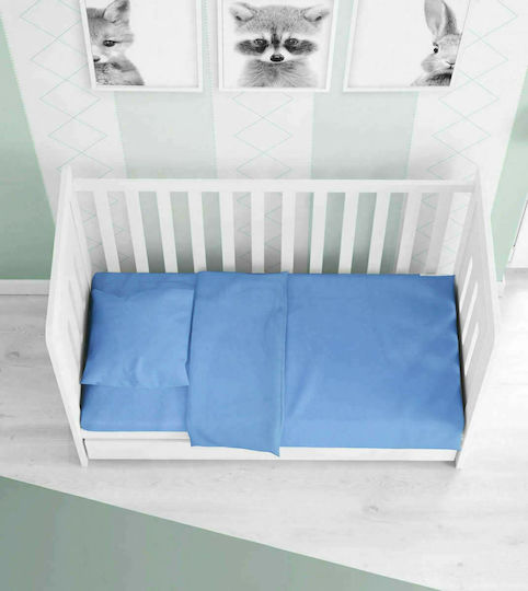 Dimcol Бебешка Долна Калъфка Solid 498 Sky Blue 120x160см.