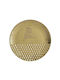 Inart Dekorative Platte Rund Keramik Golden 1Stück 28x28cm