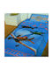 Disney Kids Duvet Set Single with Pillowcase Planes Panel Blue 160x240cm