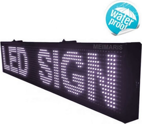 Rolling LED Sign One - Sided Waterproof 167x45cm White