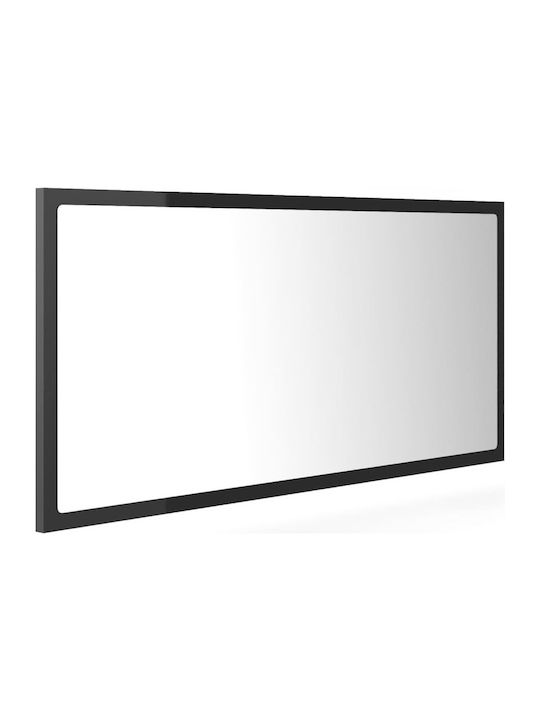 vidaXL Rectangular Bathroom Mirror Led made of Particle Board 90x37cm Gray