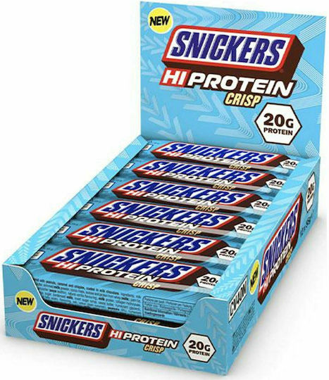 Snickers HiProtein Crisp Μπάρες με 20gr Πρωτεΐνης & Γεύση Milk Chocolate 12x55gr