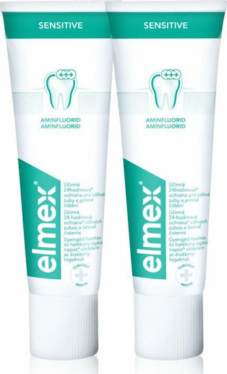 Elmex Sensitive Aminfluoride Οδοντόκρεμα για Ευαίσθητα Δόντια & Τερηδόνα 2x75ml