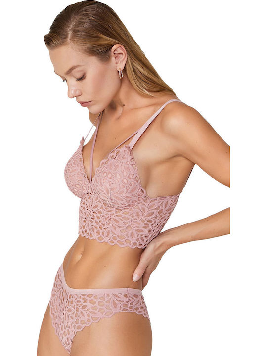 Cansoy Lace Underwear Set with Bralette & Brazil Powder Liona 319